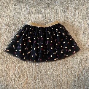Epic Threads Polka Dot Black Skirt with Gold Waistband Size 4T